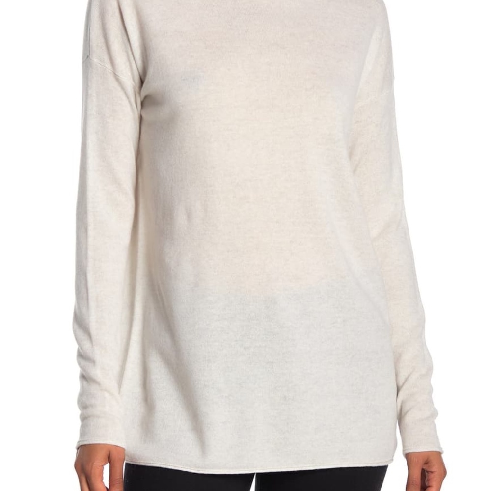 NWT  Vince Turtleneck Wool Cashmere Blend Sweater Ivory S/P